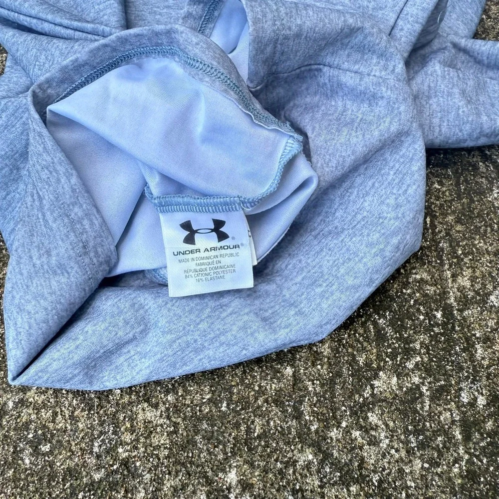 Under Armour Long Sleeve V-Neck Shirt Modern Girls XL Light Blue Heather Tee Top - Picture 5 of 6